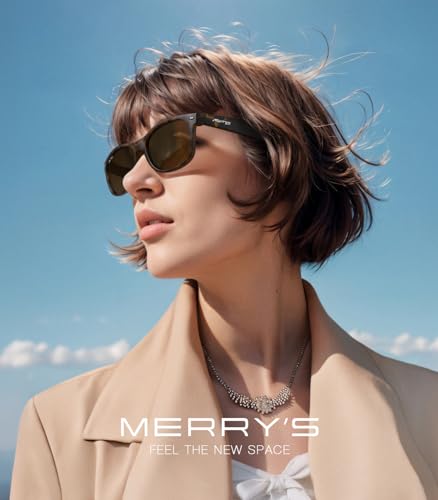 MERRY'S Polarized Unisex Shades Sunglasses for Men and Women Vintage Polarized Sun Glasses Mirror Lens (Matte Leopard Frame/Brown Lens, 55)