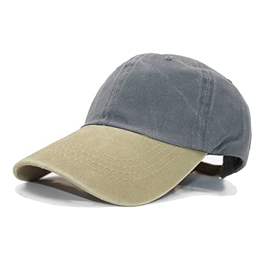 Dariobee Casquette Baseball Homme Vintage Unisexe Baseball Cap Hip Hop Chapeau Sports Snapback Trucker Cap Pure Color Golf Hat Sport Casquette - Kaki - Taille Unique Cover