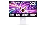 LG UltraGear OLED Gaming Monitor 32GS95UV-W, 32 inch UHD, Dual mode 4K: 240Hz / FHD: 480Hz, 0.03ms Response Time, NVIDIA G-Sync & AMD FreeSync Premium Pro, 7W Stereo speakers, DisplayPort, HDMI 2.1