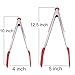 STARUBY Cooking Tongs 9 inches and 12 inches Stainless Steel Kitchen Silicone Serving Tong Heat Resistant Meat Turner Spatula Tong Fish Tongs with Locking Handle Joint (Red)