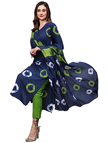 Image of ANNI DESIGNER Women Cotton Blend Kurta Pant With Dupatta