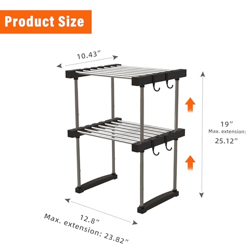 BLULEE-Expandable-Under-Sink-Organizer-2-Tier-Adjustable-Storage-Shelf-Heavy-Duty-Stainless-Steel-Cabinet-Rack-for-Kitchen-Pantry-Bathroom-Vanity-Stackable-Organization-System