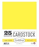 CraftMore Card Stock Paper Value Pack, 8.5 by 11 Inches, Canary Yellow, 25 Sheets