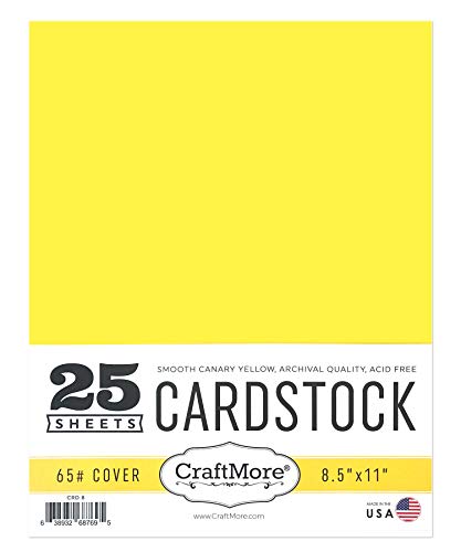 Craftmore Card Stock Paper Value Pack, 8.5 By 11 Inches, Canary Yellow, 25 Sheets #TOP8