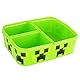 p:os p:os Minecraft Brotdose für Kinder mit 3 Fächern, Lunchbox aus Kunststoff mit Clip-Verschlüssen, Vesperdose für Kindergarten, Schule und Freizeit