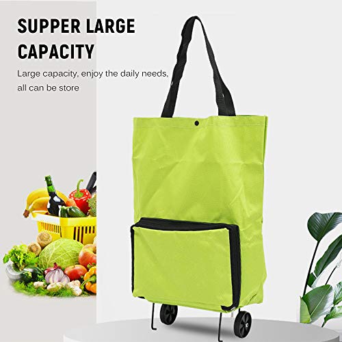 Carrinho de Compras de Tecido, Dobrável com Rodas, Reútilizavél