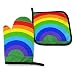 Produktbild Alvahw Regenbogenofenhandschuhe und Topflappen Küchenset Hitzebeständige Grill-Back-Kochhandschuhe