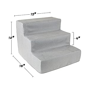 3-Step-Pet-Stairs-Nonslip-Foam-Dog-and-Cat-Steps-with-Removable-Zippered-Microfiber-Cover-2-Tone-Design-for-Home-or-Vehicle-Use-by-PETMAKER-Gray - Cucciolini Doodles   3-Step-Pet-Stairs-Nonslip-Foam-Dog-and-Cat-Steps-with-Removable-Zippered-Microfiber-Cover-2-Tone-Design-for-Home-or-Vehicle-Use-by-PETMAKER-Gray