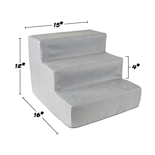 3-Step-Pet-Stairs-Nonslip-Foam-Dog-and-Cat-Steps-with-Removable-Zippered-Microfiber-Cover-2-Tone-Design-for-Home-or-Vehicle-Use-by-PETMAKER-Gray - Cucciolini Doodles   3-Step-Pet-Stairs-Nonslip-Foam-Dog-and-Cat-Steps-with-Removable-Zippered-Microfiber-Cover-2-Tone-Design-for-Home-or-Vehicle-Use-by-PETMAKER-Gray