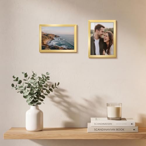WIFTREY 5x7 Gold Picture Frame Bulk Set of 16, Multi 5 x 7 Photo Frames for Wall Hanging or Tabletop Display by WIFTREY - Used condition - Image 6