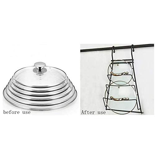 Kitchen shelf lixin en fer noir 38.5 22.5cm pour couvercles