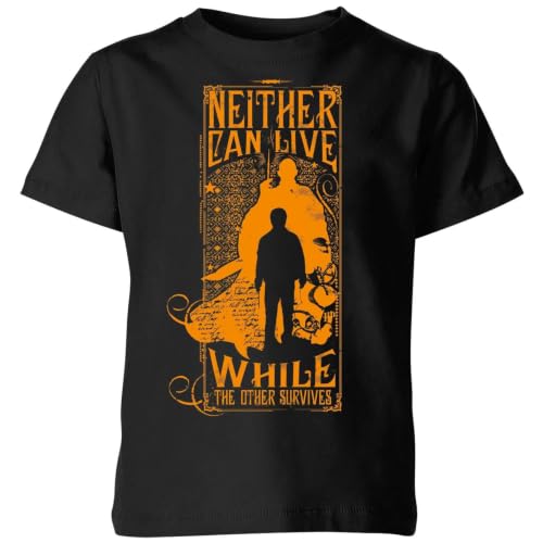 Image of Official Harry Potter Neither Can Live Kids T-Shirt Black - YXL