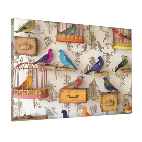 Impression sur toile d'oiseaux YoupO 30x45 cm pour decoration de salon