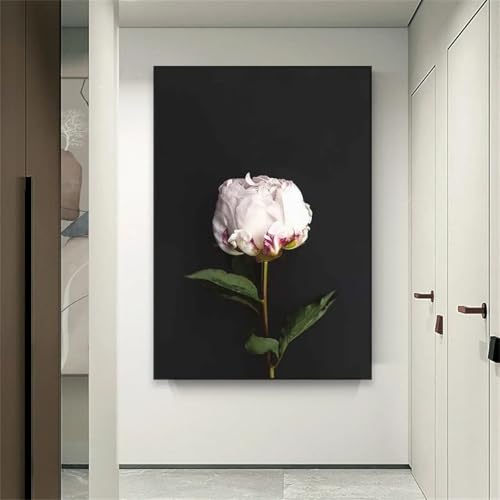 Affiche d'impression de fleur abstraite pivoine 50x70cm avec cadre