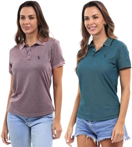 Kit 2 Camisa Polo Feminina em Piquet com Viscose Dry John Pull