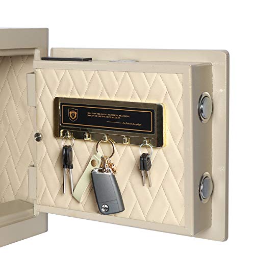 Lovndi Security Safe Box 0.85 Cubic Feet, Digital Safe Electronic Home Safe with Keypad, 15 x 12.4 x 13 inches, Champagne