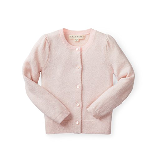Image of Hope & Henry Girls' Long Sleeve Fancy Cardigan Sweater with Stripe Trim