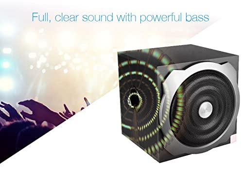 Image of F&D A521X 2.1 Channel Multimedia Speaker (Black) | Wireless Bluetooth Speakers | Subwoofer Satellite Speakers /USB /SD Card | Home Theatre | Powerful Bass | Speaker for Laptop, Pc & Mobile