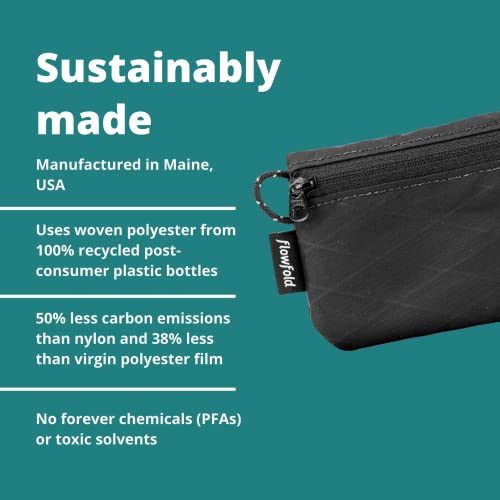 Flowfold Essentialist Clippable Mini Zip Pouch for Holding Coin, ID, Credit Card, and More | Small Water Repellent Wallet Made from Recycled Materials | Handcrafted In USA | Black4