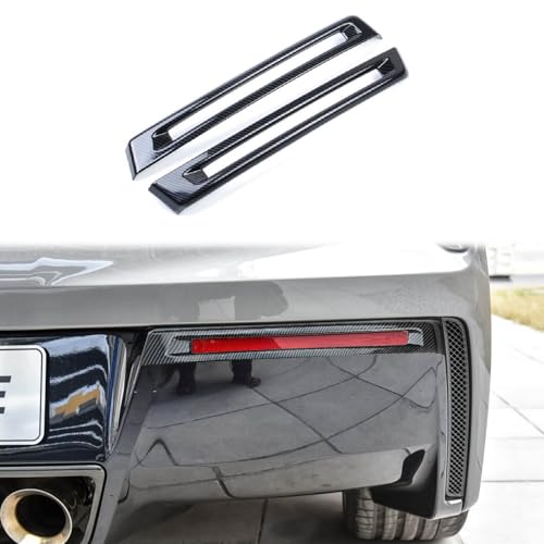 Carbon Fiber Look Rear Bumper Fog Cover Trims Accessories for 2014 2015 2016 2017 2018 2019 Chevrolet Corvette C7