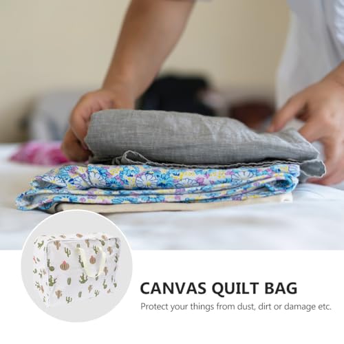 Bolsa de almacenamiento de lona grande y plegable para colchas y ropa 4