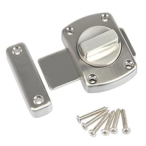 Foccts Edelstahl Türschieberiegel mit Drehknopf