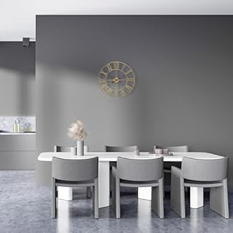 Sorbus Large Wall Clock for Living Room Decor - 12 inch Big Wall Clock Decorative - Battery Operated - Roman Numeral Analog Large Clock for Bedroom, Room, Home, Kitchen, Office, Wall Decor (Gold)