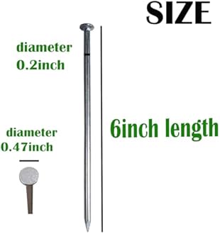 Landscape Stakes,Metal Galvanized Landscape Spikes for Artificial Turf,Tent Spikes,Paver Edging (50, 6 in)