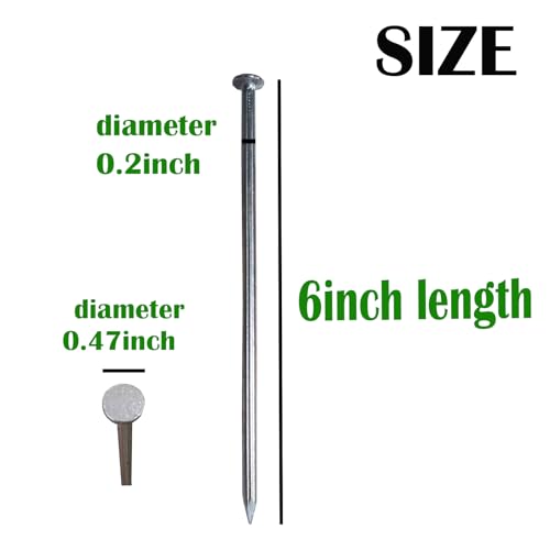 Landscape Stakes,Metal Galvanized Landscape Spikes for Artificial Turf,Tent Spikes,Paver Edging (50, 6 in)