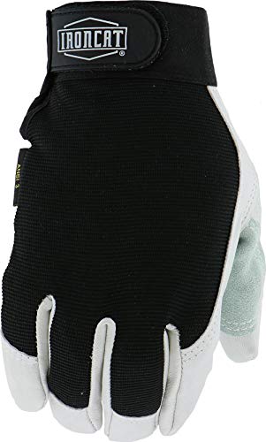 Ironcat 86552 Goatskin Grain Goat Gloves- X-Large, Reinforced Palm And Thumb, Hook And Loop Closure #TOP5