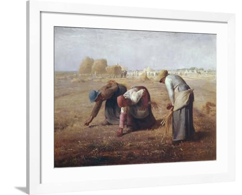 ART.COM Wall Art Print The Gleaners (Des Glaneuses Ou Les Glaneuses) on White Frame by Jean-Fran?ois Millet, 40" x 32"
