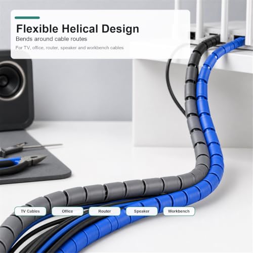 Protector de manguera flexible espiral contra enredos de cables en la oficina 8