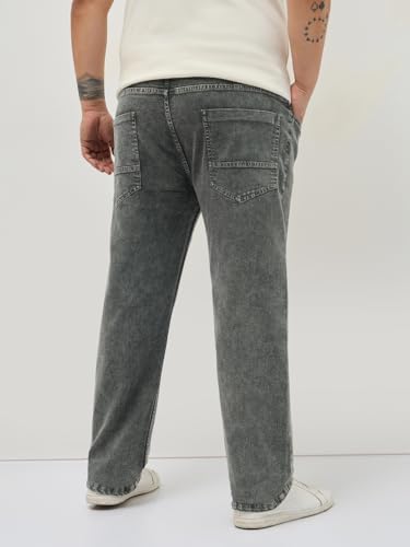 Image of Urbano Plus Men's Regular Fit Heavy Washed Denim Jeans Stretchable