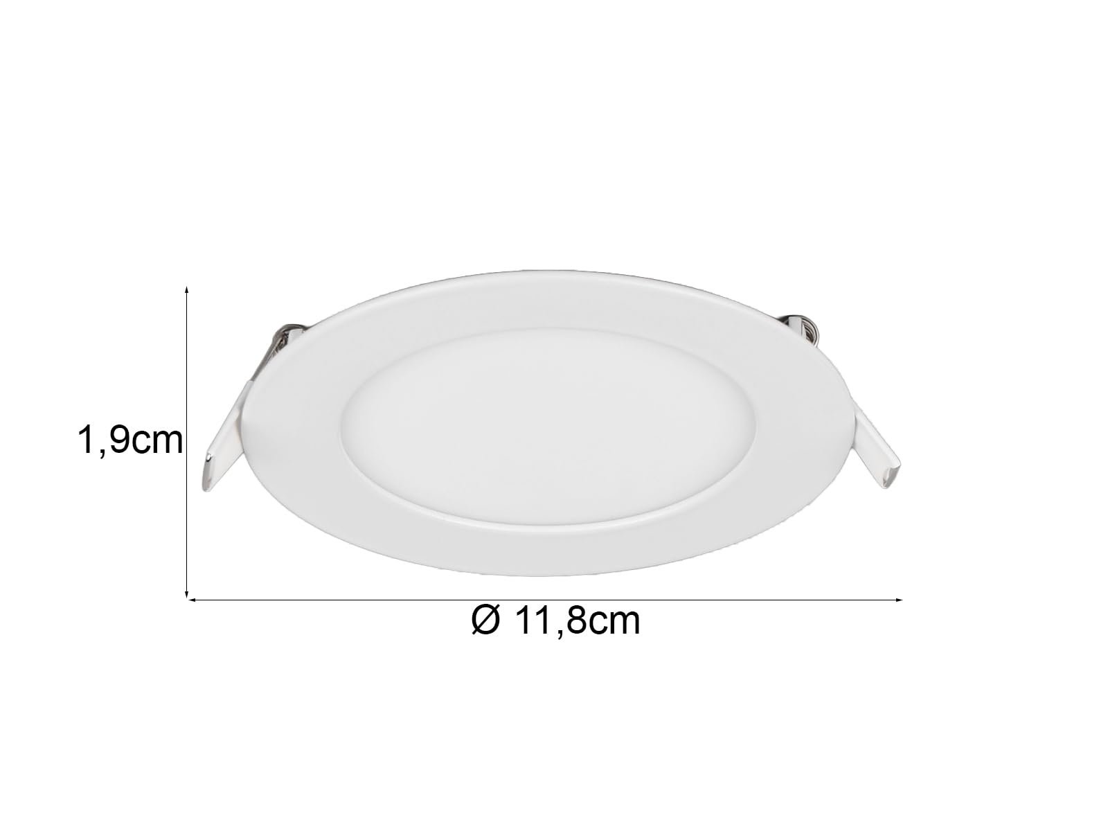 meineWunschleuchte Zestaw 3 reflektorów LED do zabudowy 230 V bez transformatora w kolorze białym, Ø 12 cm