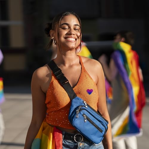 Image of LGBTQ+ Pride Pins - Rainbow Heart Flag Lapel Brooch Pin Badge Progress Pride Bisexual Transgender Nonbinary Lesbian Pansexual LGBTQ Accessories for Jackets Backpacks Hats
