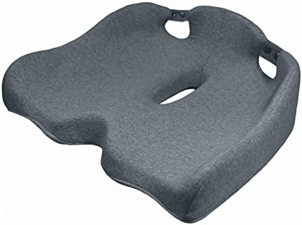 Homuno Large Memory Foam Seat Cushion for Office Chair Pressure Relief Sciatica & Tailbone Pain Relief Chair Pad for Long Sitting, for Office Chair, Gaming Chair and Car Seat (Gray)