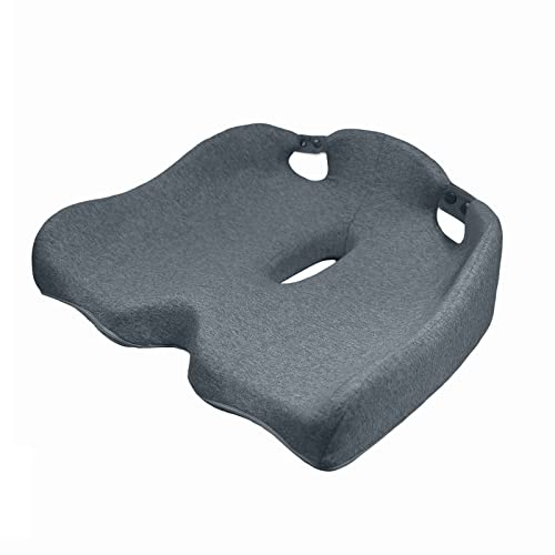 Homuno Large Memory Foam Seat Cushion For Office Chair Pressure Relief Sciatica & Tailbone Pain Relief Chair Pad For Long Sitting, For Office Chair, Gaming Chair And Car Seat (Gray) #TOP3