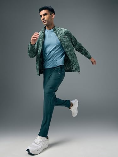 Image of TECHNOSPORT Men's Slim Fit All Over Print High Neck Jacket With TS-Flexi for Gym, Training, Winterwear