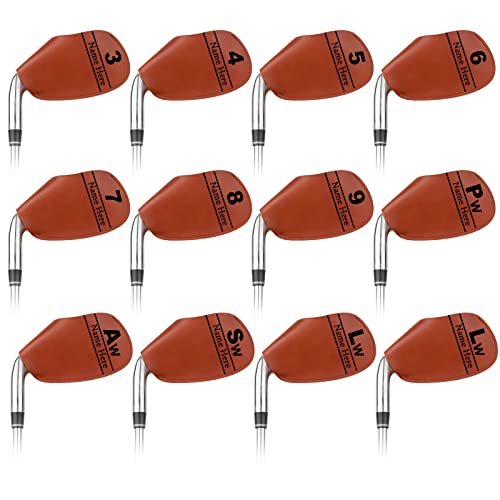 Sinseike Personalized Leather Golf Iron Head Covers (Personalized)