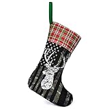 NAjinzhanwen1 Deer Camo Camouflage American Flag Hunting Sequin Christmas Stockings Large Glittery Xmas Socks Holders,Ornament Fireplace Xmas Tree Family Holiday Home Decoration,Green,One Size