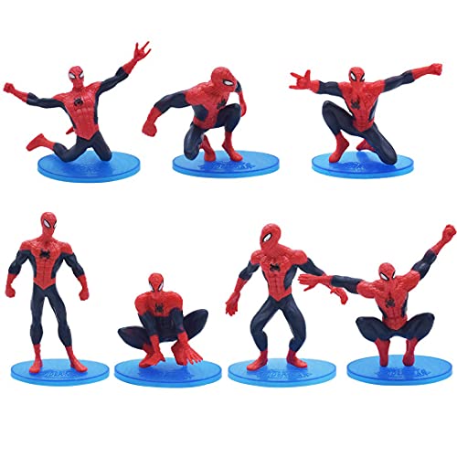 XINSHEN Cake Decoration 7 Pcs Figuras Decoración para Tartas Modelo de Spiderman Decoración para Tartas, Suministros para Fiestas, Spiderman Coleccionables Cover
