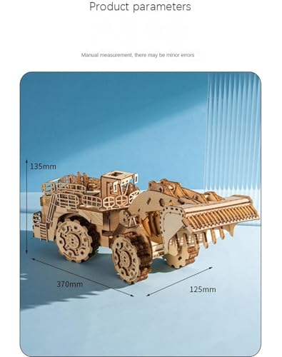 Puzzle 3D de madera de bulldozer, kit de modelismo premium de 370mm 3