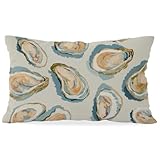 Wheatwin Oyster Decor Coastal 12x20 Pillow Cover, Vintage Oysters Shell Beach Room Throw Pillow Lumbar Gifts, Beach Ocean Nautical Decor for Home Sofa Couch Living Room
