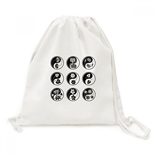 Sac cordon bouddhisme Yin-Yang toile sac à dos voyage léger