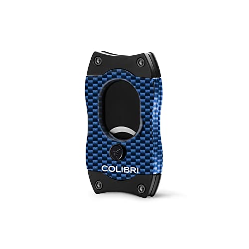 Colibri S-Cut Cigar Cutter, Carbon Fibre Pattern, Classic Straight Cut, Up-to 66 Ring Gauge Cigars, Non-Stick Coating