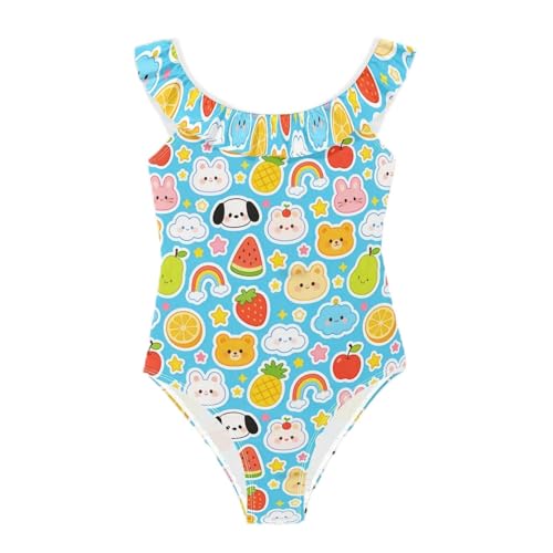 Traje de baño para niñas Yoogain con volantes elástico bañador infantil de playa y natación