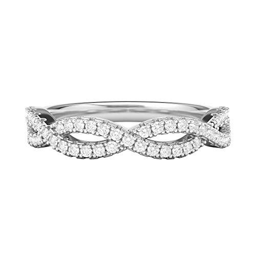 Sterling Silver Infinity Twist Wedding Ring Half-circle Simulated Diamond or Genuine Moissanite Matching Ring For Women2