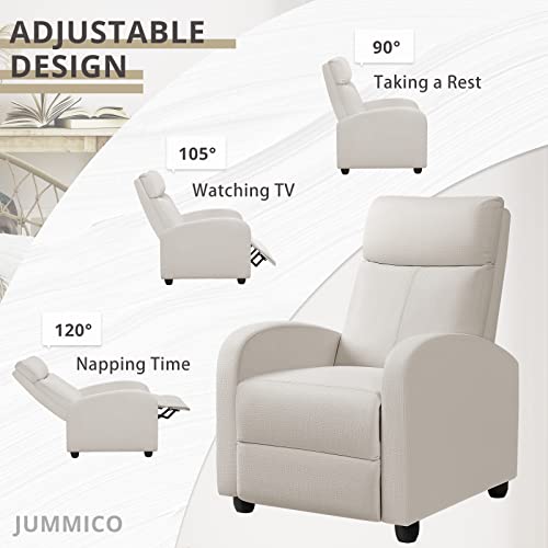JUMMICO Recliner Chair Adjustable Home Theater Single Fabric Recliner