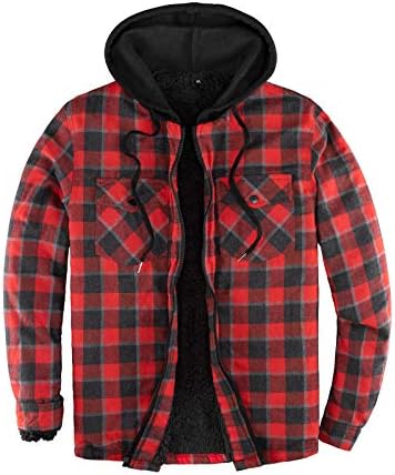 red flannel hooded jacket