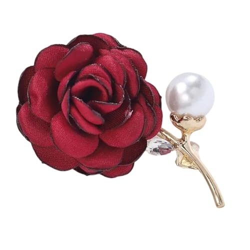 Rose Flower Brooch for Women Shawl 3D Floral Lapel Pin for Bridal Dress Wedding Anniversary Ceremony Party Flower Jewelry